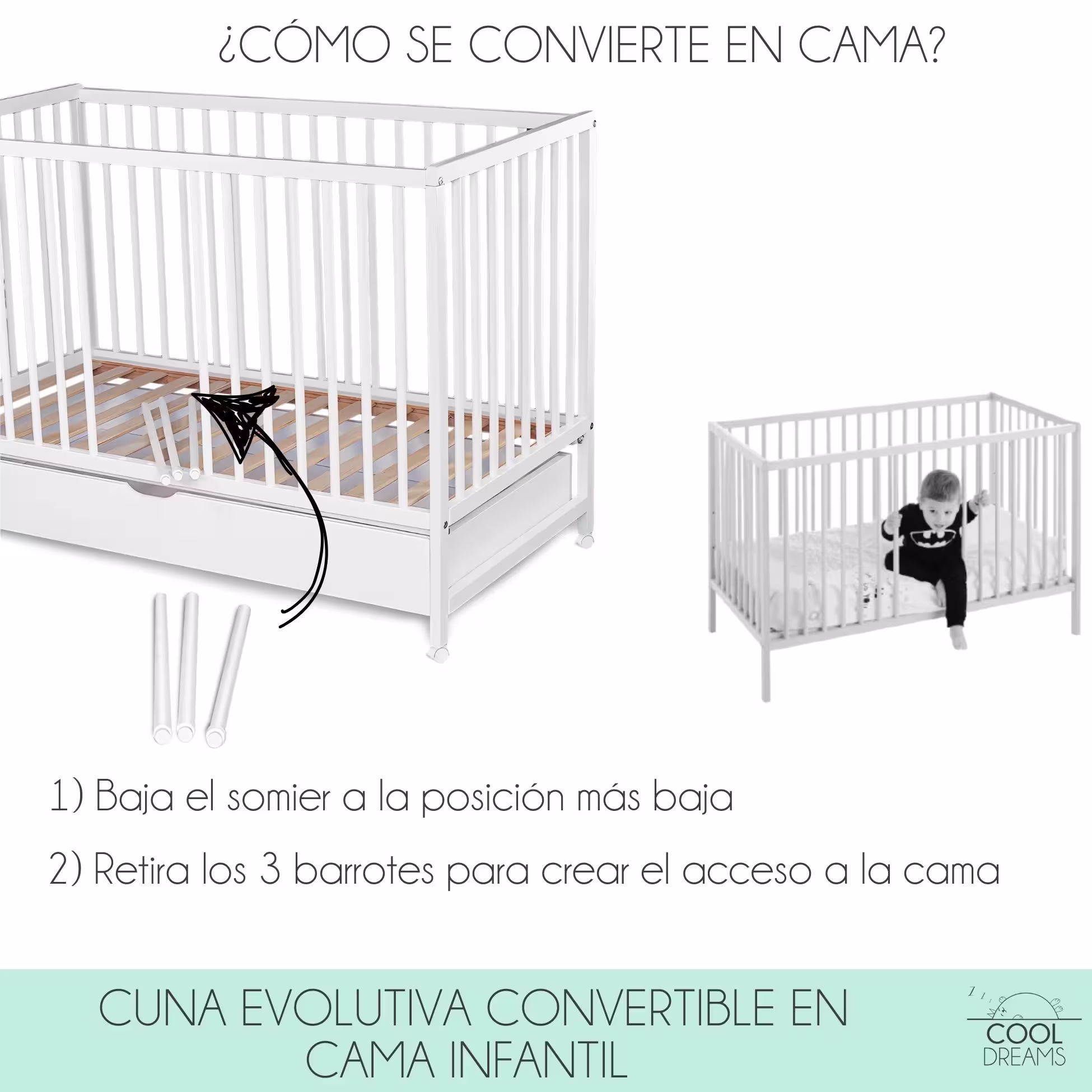 Cuna Maipo convertible en cama