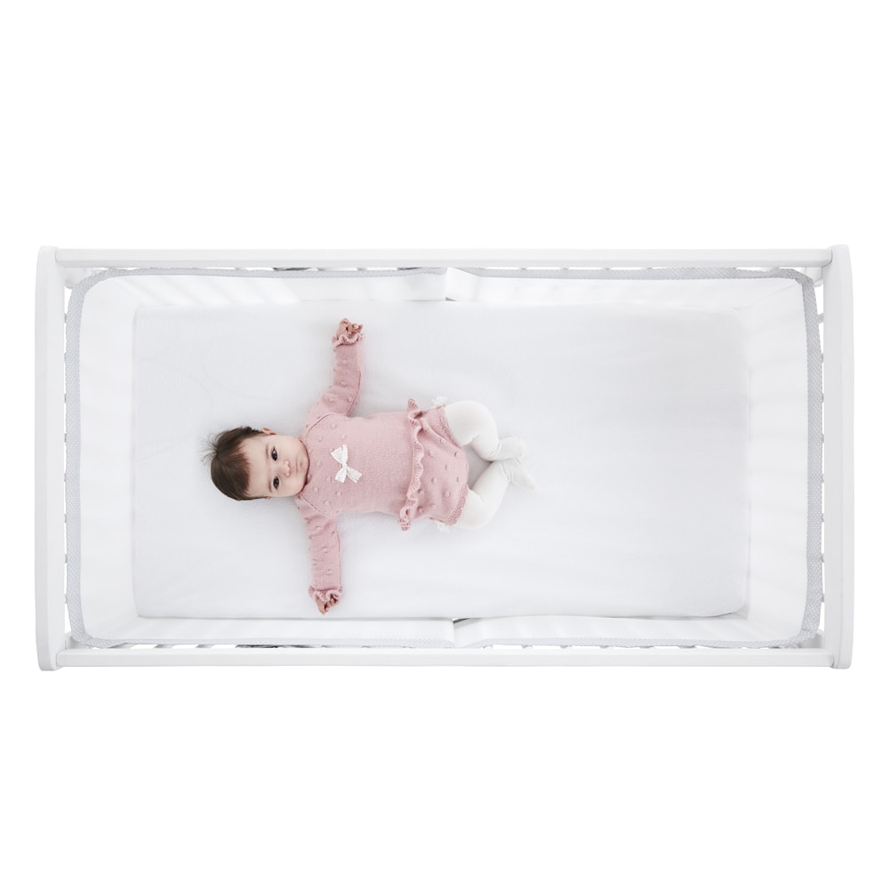  BreathableBaby - Forro de cuna clásico patentado, más seguro para  bebé, protector de cuna, no acolchado, forro de malla transpirable para cuna,  gris, 11.2 x 3.2 x 10.4 pulgadas (paquete de 1) : Bebés