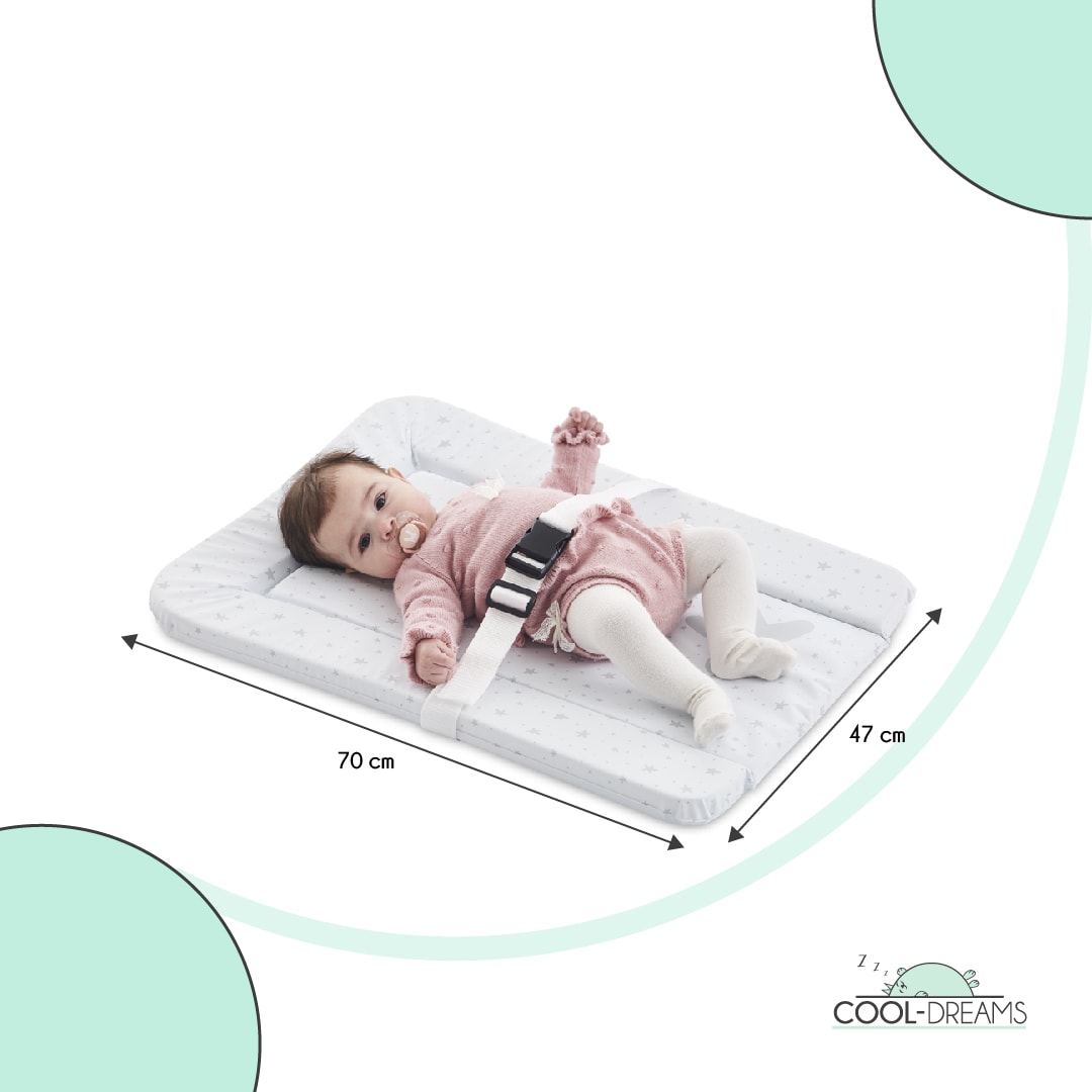 Cambiador bebe impermeable con sistema anticaídas SafeLock (50x70). Válido  para cómoda Hemnes, Malm y cambiador Sniglar (Pirates Pink)