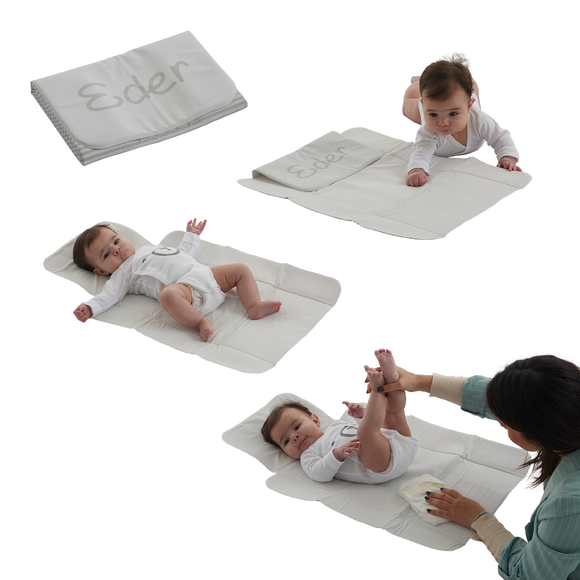 Cambiador portátil de viaje Conejitos personalizado para bebé - BabyTete